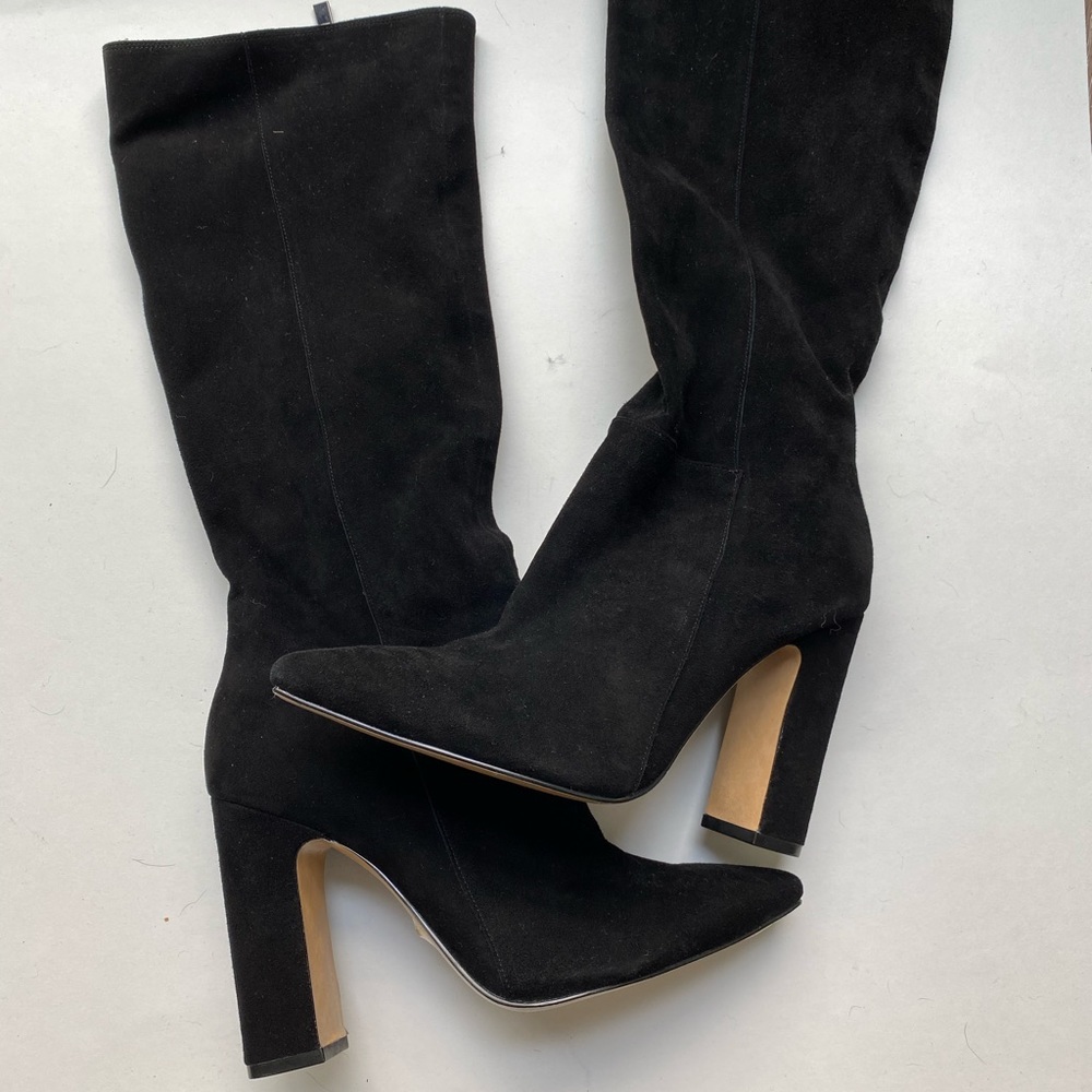 Raye black mid calf bootie